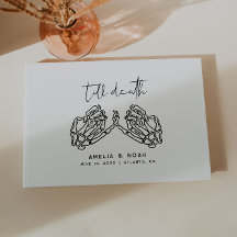 死ぬまで白いスケルトンの手の結婚式ゲストブック