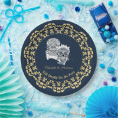 死ぬまで砂糖スカル結婚 ペーパープレート (パーティー)