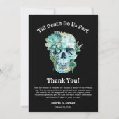 死ぬまで私たちは一部ゴシックハロウィン結婚の サンキューカード (正面)