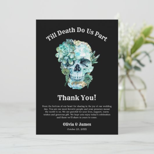 死ぬまで私たちは一部ゴシックハロウィン結婚の サンキューカード (スタンド正面)