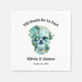 死ぬまで私たちは一部ゴシックハロウィン結婚の スタンダードカクテルナプキン (正面)