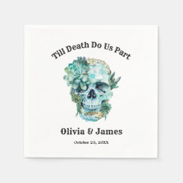 死ぬまで私たちは一部ゴシックハロウィン結婚の スタンダードカクテルナプキン