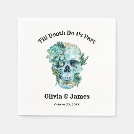 死ぬまで私たちは一部ゴシックハロウィン結婚の スタンダードカクテルナプキン (正面)