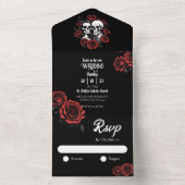 死ぬまで私たちは結婚スカルカップル オールインワン招待状 (内側)