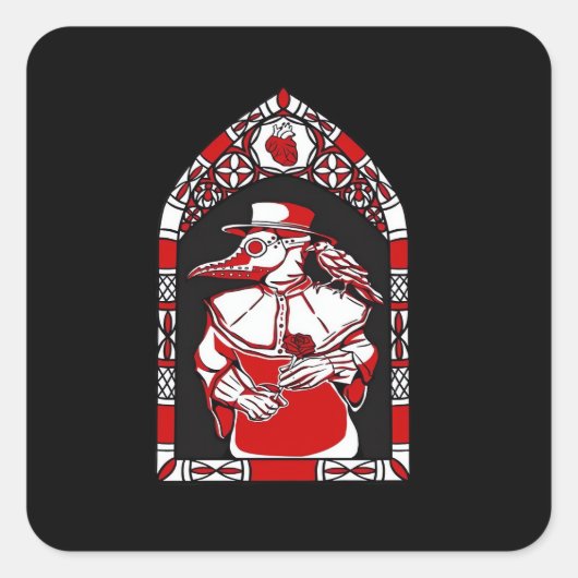 死ぬまで私たちを別つもの 死の仮面の医者 クラシック ラブ M スクエアシール (正面)