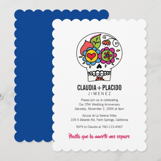 死ぬまで私たちを別つ - 結婚記念日 招待状 (正面/裏面)