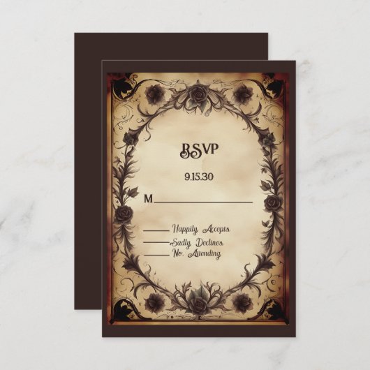 死ぬまで私たちパーツゴシックスタイル結婚ズ 出欠カード (正面/裏面)