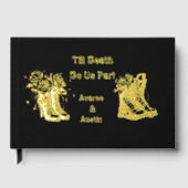 死ぬまで私たちパーツシューズはゴールドフォイルウェディングをブーツ ゲストブック (正面)