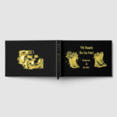 死ぬまで私たちパーツシューズはゴールドフォイルウェディングをブーツ ゲストブック (全面)