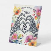 死ぬまで私たちパーツ結婚ゴシックのテーブル番号 台座サイン (正面)