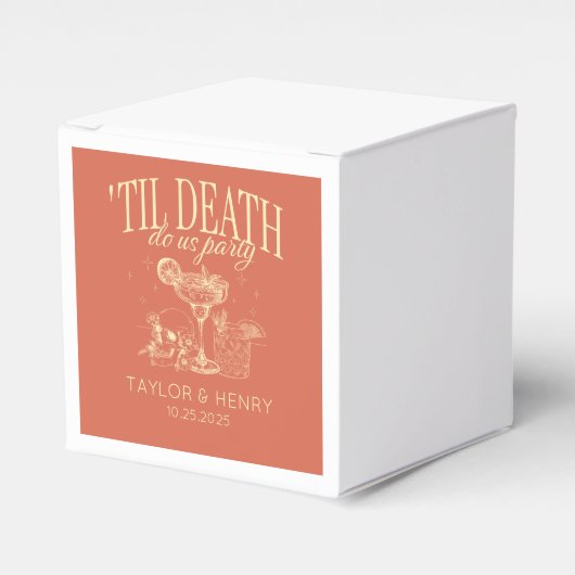 死ぬまで私たちパーティーカスタム結婚式の好意ボックス フェイバーボックス (正面サイド)