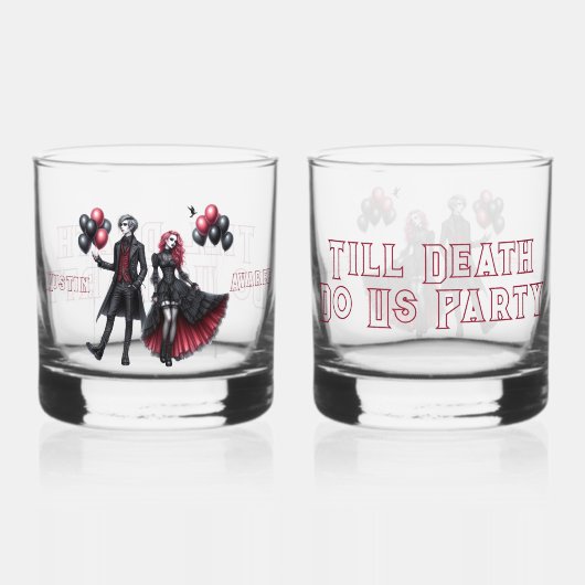 死ぬまで私たちパーティーゴシック新郎新婦 ウイスキーグラス (正面)