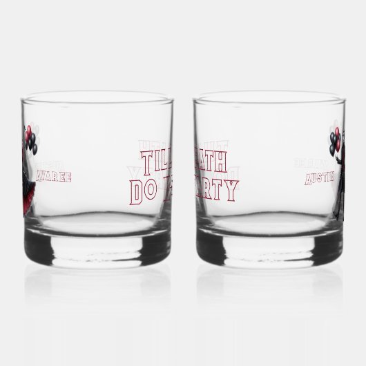 死ぬまで私たちパーティーゴシック新郎新婦 ウイスキーグラス (左)