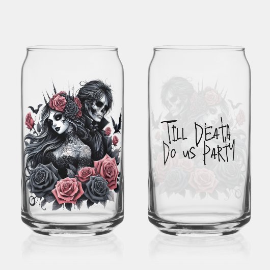 死ぬまで私たちパーティー新郎新婦 ガラス缶 (正面)