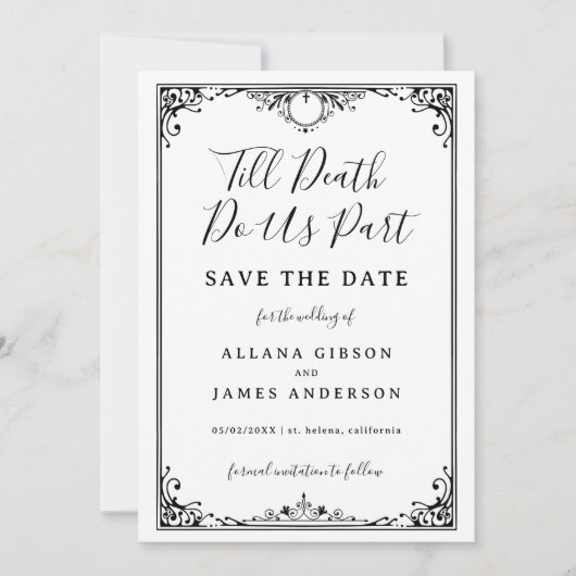 死ぬまで私たちパートタロット結婚式の日付を保存 セーブザデート (正面)