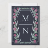 死ぬまで私たちパートバラブルー結婚ゴシック 招待状 (裏面)