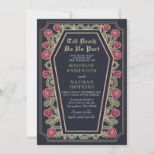 死ぬまで私たちパートバラブルー結婚ゴシック 招待状 (正面)