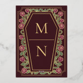 死ぬまで私たちパートバラ赤ゴシック結婚ズ 箔招待状 (裏面)