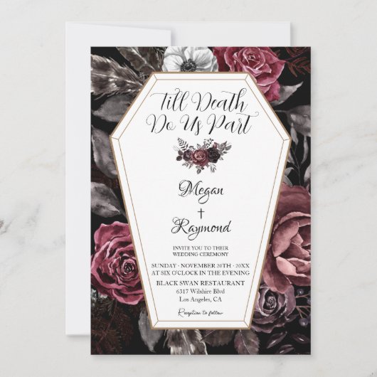 死ぬまで私たちパートフローラエレガントゴシック結婚 招待状 (正面)