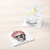 死ぬまで私達の部分スカル結婚 スクエアペーパーコースター (インサイチュ)