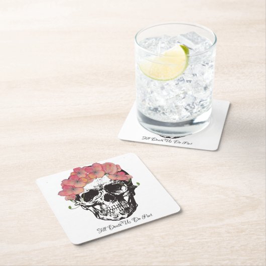 死ぬまで私達の部分スカル結婚 スクエアペーパーコースター (インサイチュ)