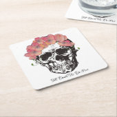 死ぬまで私達の部分スカル結婚 スクエアペーパーコースター (アングル)