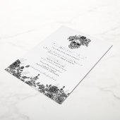 死ぬまで私達の部分スカル結婚 箔招待状 (回転した状態)