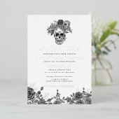 死ぬまで私達の部分スカル結婚 箔招待状 (立ち正面)