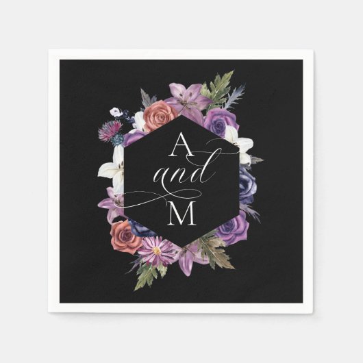 『死ぬまで紫と黒の部分結婚』 スタンダードカクテルナプキン (正面)