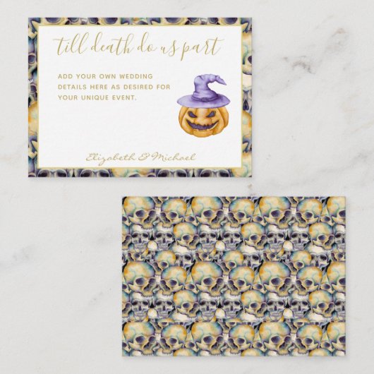 死ぬまで紫のオレンジの結婚秋 エンクロージャーカード (正面/裏面)