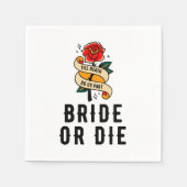 死ぬまで花嫁か死ぬまで私たちを別つまで 結婚前パーティー スタンダードカクテルナプキン (正面)