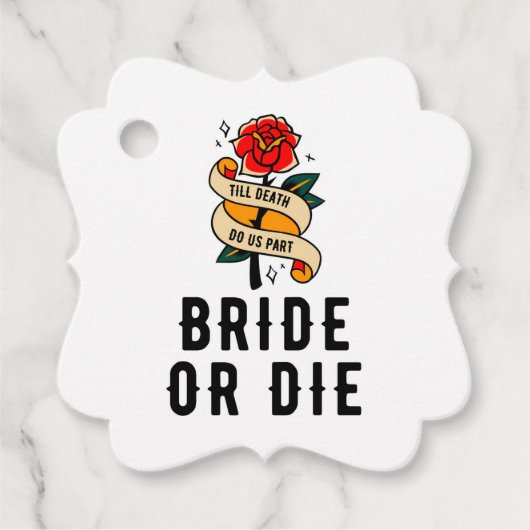 死ぬまで花嫁か死ぬまで誓って ブライダルシャワー フェイバータグ (正面)