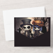 死ぬまで花嫁の骸骨 ゴシック ダークユーモア オールインワン招待状 (裏面)