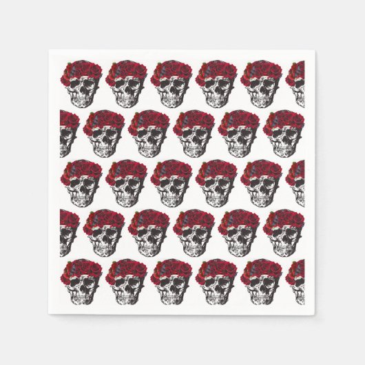 死ぬまで赤いバラのケーキを結婚分ける スタンダードカクテルナプキン (正面)