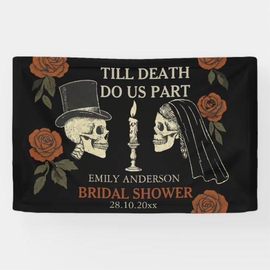 死ぬまで離れない ハロウィン ブライダル シャワー  横断幕 (横)