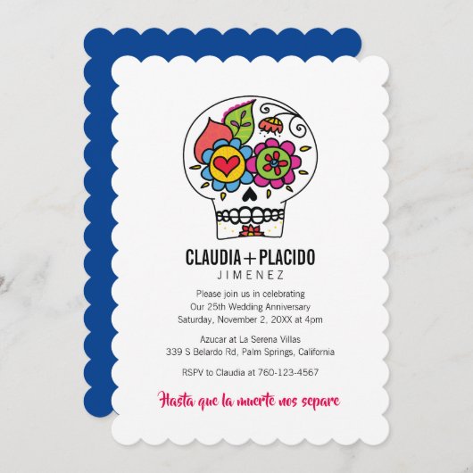 死ぬまで離れない - 結婚記念日 招待状 (正面/裏面)