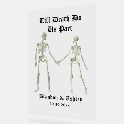 死ぬまで骸骨を分けエレガントる アクリルサイン (傾斜)