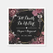 死ぬまで |ゴシックブラックダーク結婚ズ スタンダードカクテルナプキン (正面)
