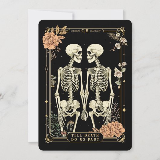 死ぬまで |タロット結婚式招待状 招待状 (裏面)