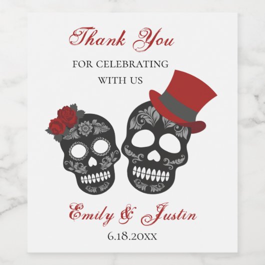 死ぬまで |パーソナライズされた結婚式の引き出物 ワインラベル (シングルラベル)