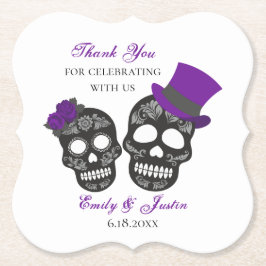 死ぬまで |パープル結婚式の引き出物 ペーパーコースター