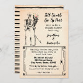 死ぬまで、別れのカップルがハロウィンをシャワーを浴びる 招待状 (正面/裏面)