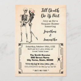 死ぬまで、別れのカップルがハロウィンをシャワーを浴びる 招待状