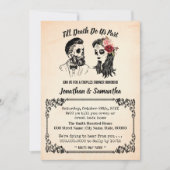 死ぬまで、私たちは別れるスカルカップルのシャワー 招待状 (正面)