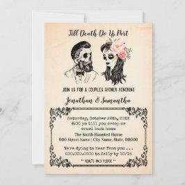 死ぬまで、私たちは別れるスカルカップルのシャワー 招待状