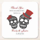 死ぬまで |結婚式の引き出物紙コート スクエアペーパーコースター (正面)