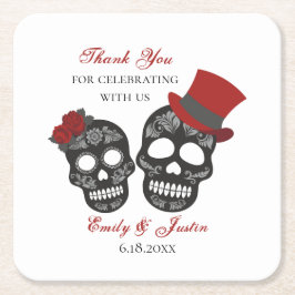 死ぬまで |結婚式の引き出物紙コート スクエアペーパーコースター