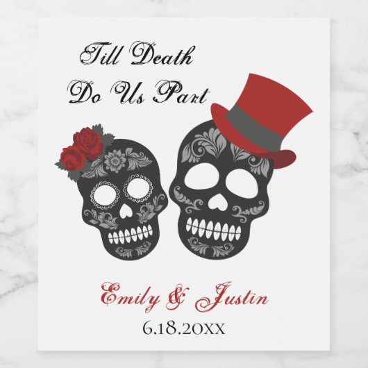 死ぬまで |結婚式の引き出物 ワインラベル (シングルラベル)