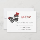 死ぬまで |黒と赤結婚の 出欠カード (正面)