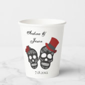 死ぬまで |黒と赤結婚の 紙コップ (正面)